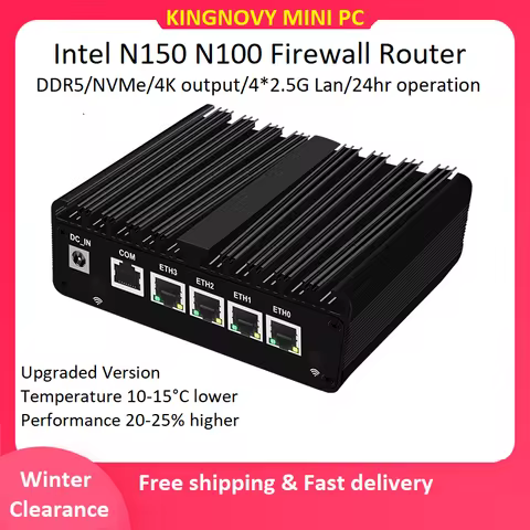 Totpon Firewall Mini PC Intel N150 J6412 J5005 NVMe 4xi226 LAN 2.5G desktop Fanless Mini computer OPNsense Home host server PC
