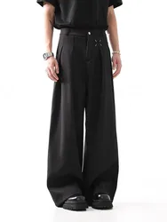 Margiela slightly flared slacks Japanese black draped loose casual suit trousers