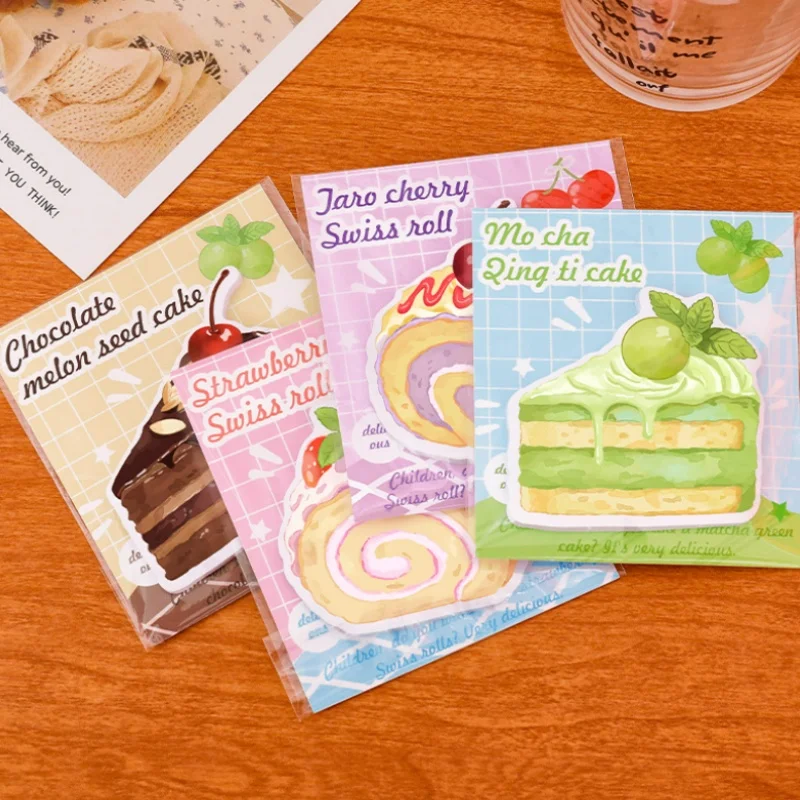 48pcs/lot Creative Cake Desserts Memo Pad Sticky Notes Cute Stationery Label Notepad Planner Sticker Post School Supplies
