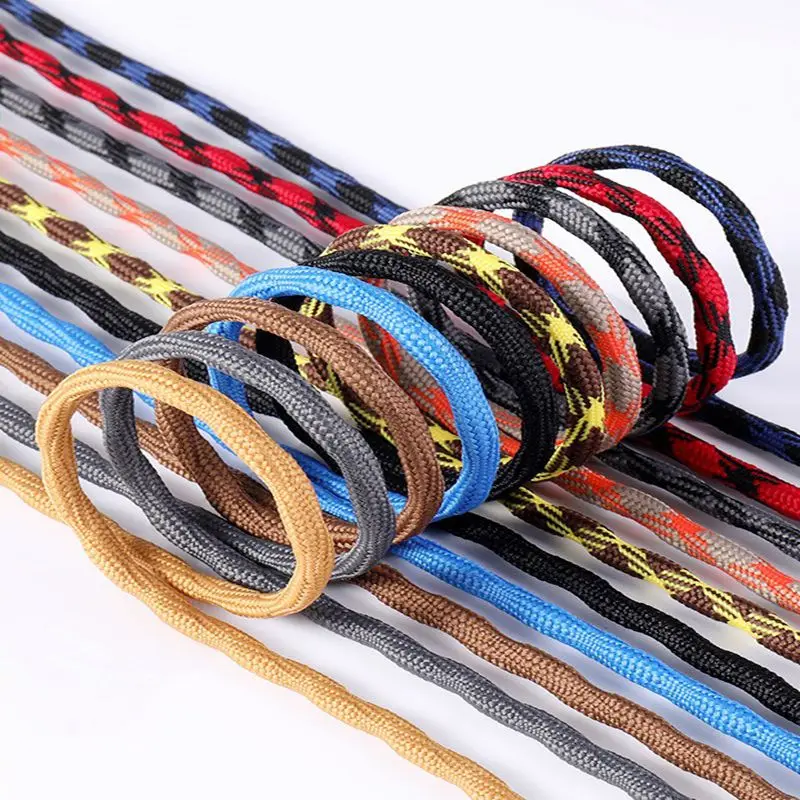 

1 Pair Mountaineering Shoelaces Double Spherical Cross Woven Sports Shoe Laces Anti Slip and Durable Outdoor Heavy-duty Shoelace