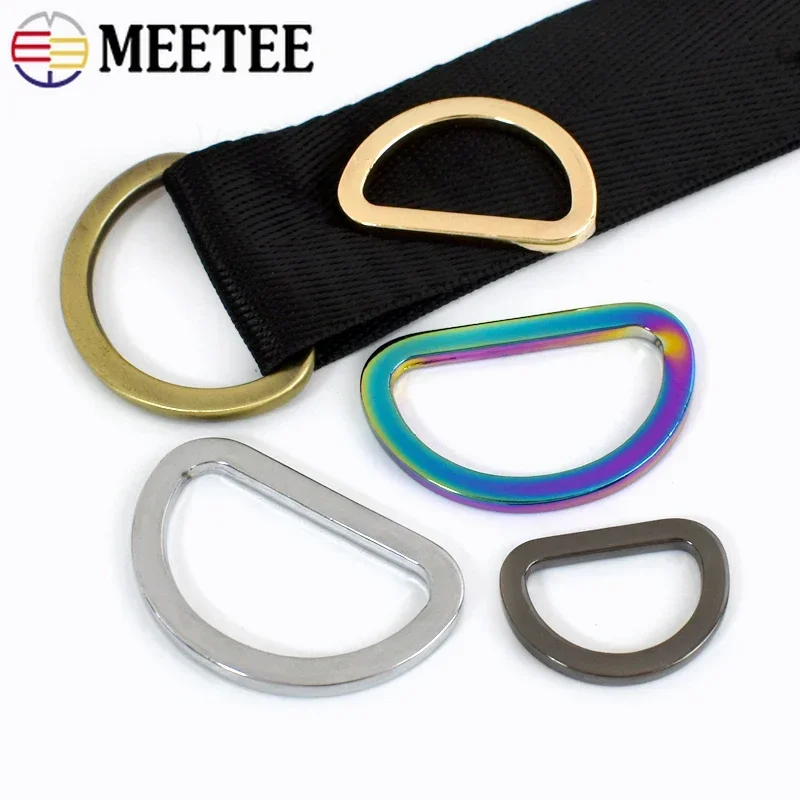 50Pcs 16-38mm D Rings Metal Buckles for Bag Strap Belt Loops Handbag Webbing Clasp Connector Leather Hook DIY Hardware Accessory