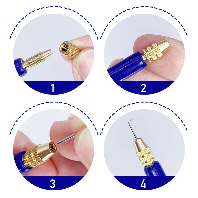 Lace Wig Ventilating Needle Kit, 4Pcs with Plastic Holder