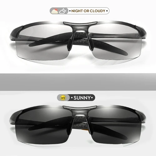Imagen 2 del producto CoolPandas gafas de sol fotocromáticas hombres polarizadas sin montura deporte al aire libre gafas de conducción día noche Chamelon gafas zonnebril heren