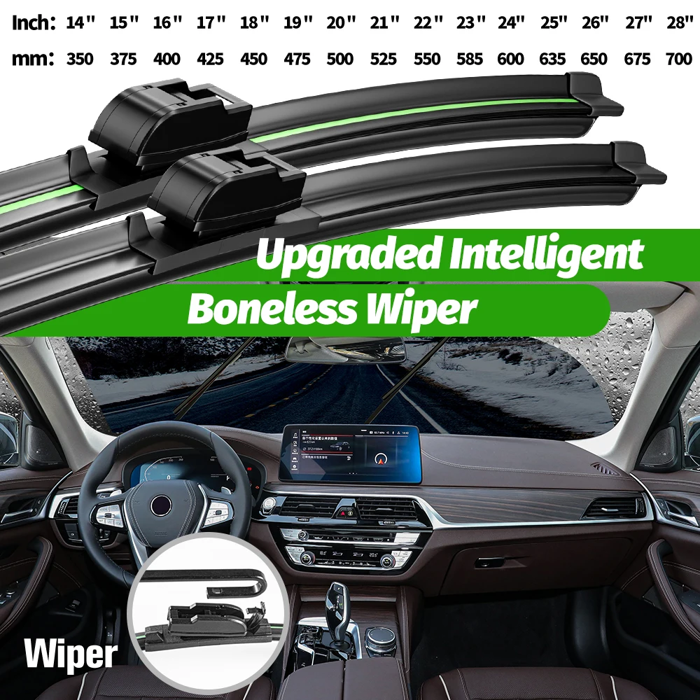 Car Windshield Wiper Hook U-type Universal Soft Rubber Frameless Wiper 14