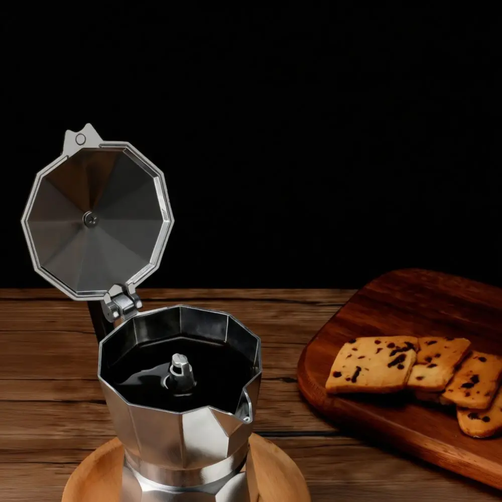 Double Valve Aluminum Mocha Pot Italian Espresso Machine Extraction Brewer Stovetop Coffee Maker Professional Barista Tool