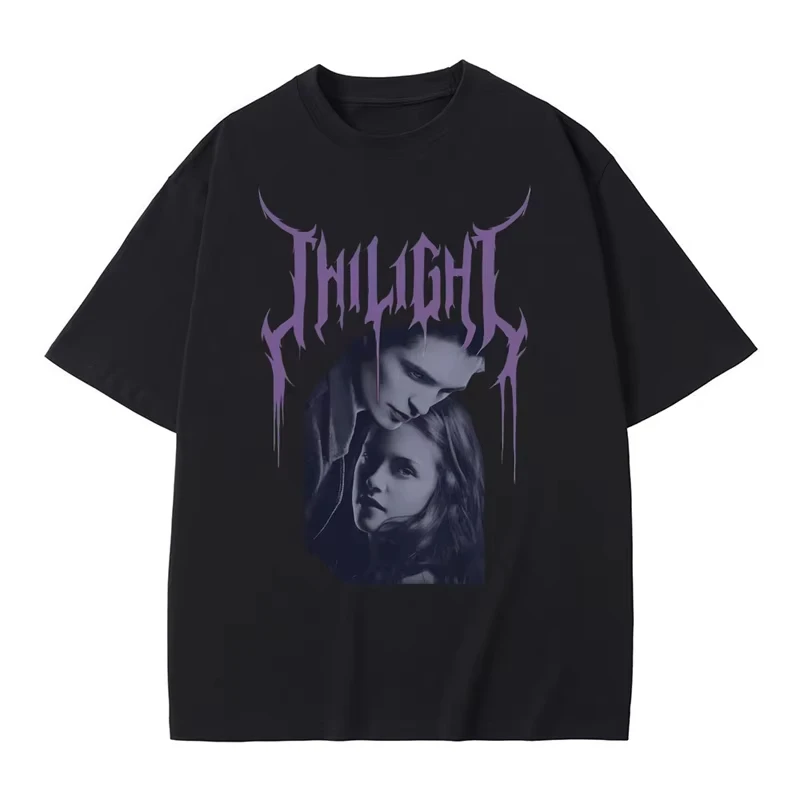 سلسلة الأفلام الشفق بيلا وإدوارد كولين تي شيرت روبرت باتينسون التي شيرت المرأة خمر القوطية روك الرجال تي شيرت #1