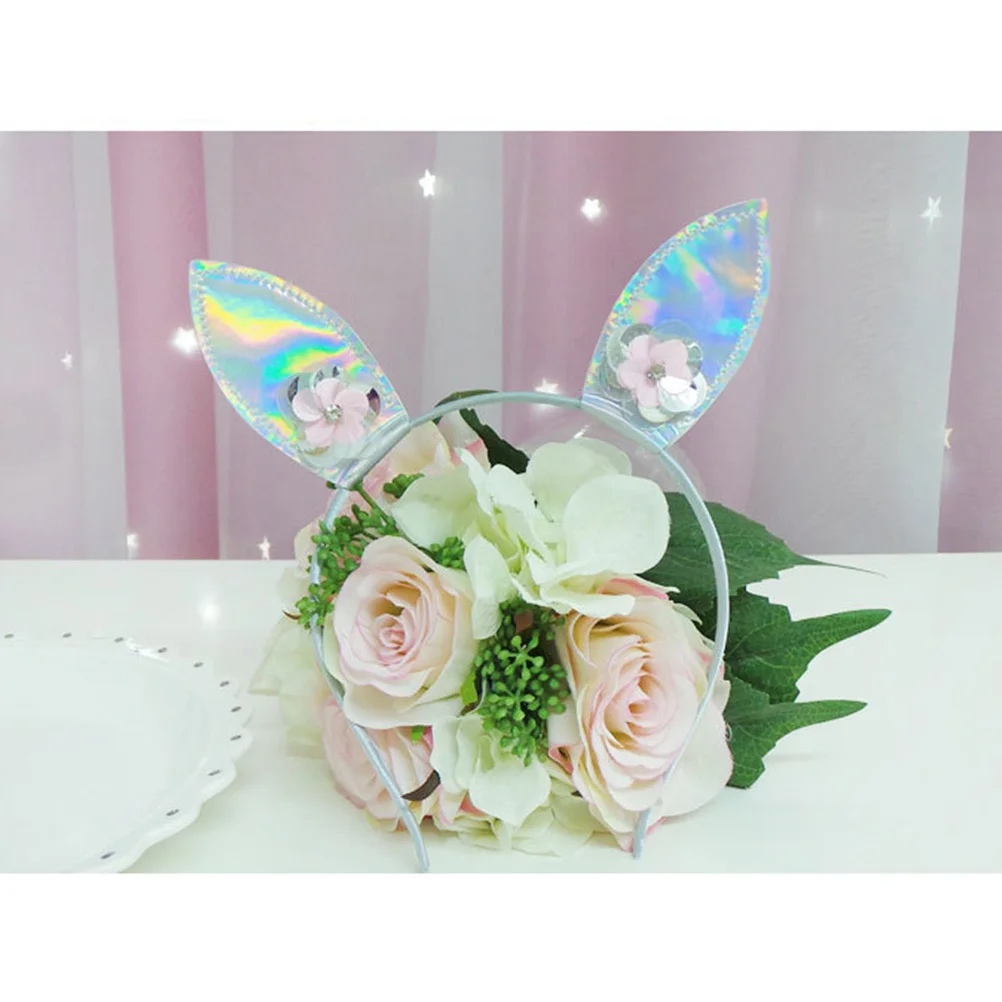 

Cute Rabbit Headwear Shiny Animal Hair Hoop for Party Performance Fun Gift Idea Cosplay Hair Accessory