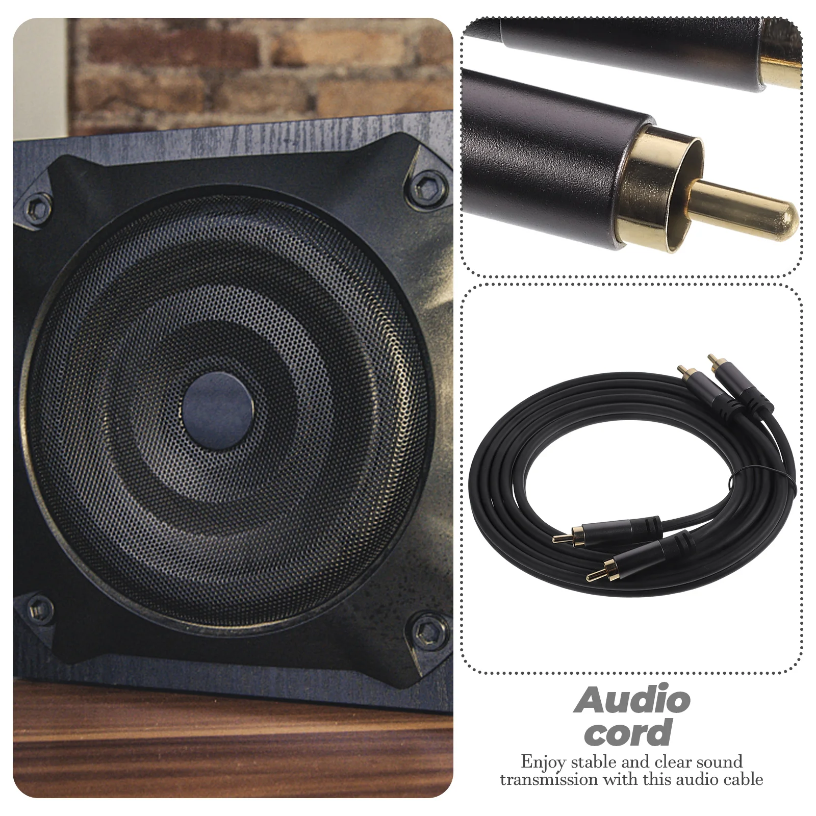 

2 to 2 Audio Cable Subwoofer Aux Cord 1 Meter Oxygen-free Copper Stereo Reliable Connection for Speakers Automotive