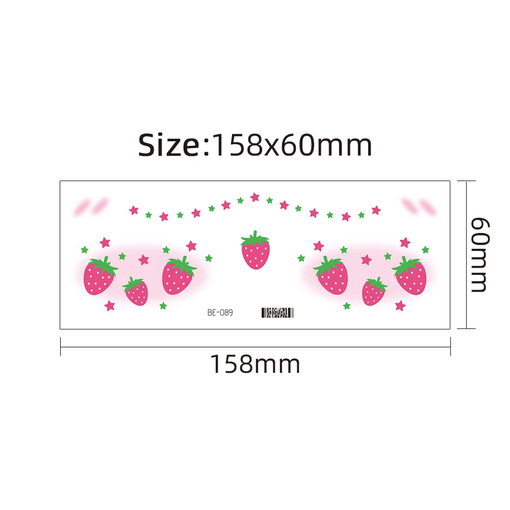 Waterproof Love Heart Face Tattoo Sticker Rainbow Snowflake Winter Flase Festive Flower Strawberry for Party Holiday
