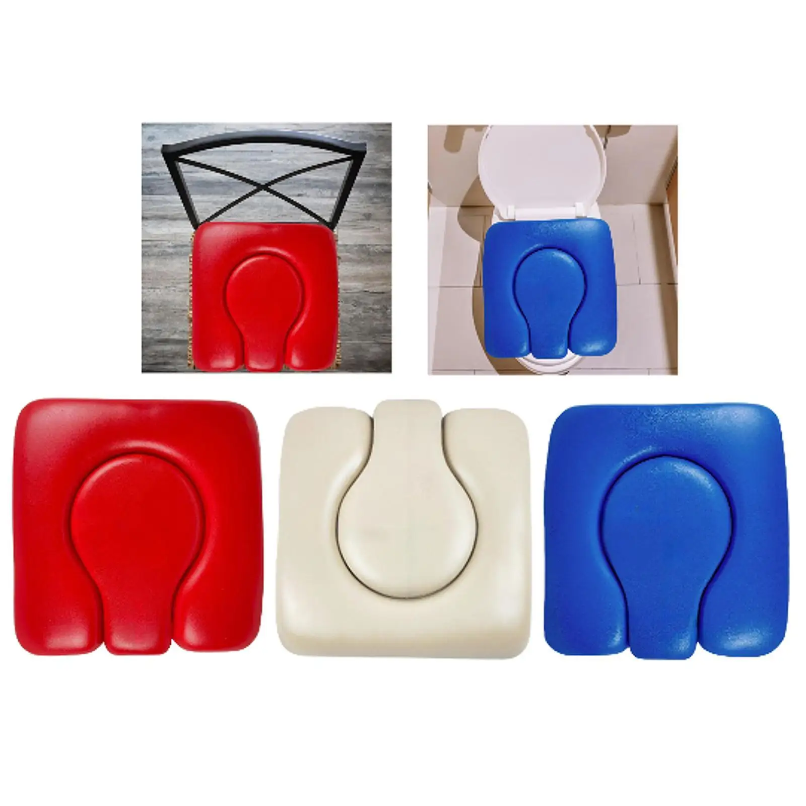 Bedside Commode Seat Cushion Easy Clean Universal Commode Chair Hole Cover for Elderly Soft Sponge Padded Raised Toilet Seat
