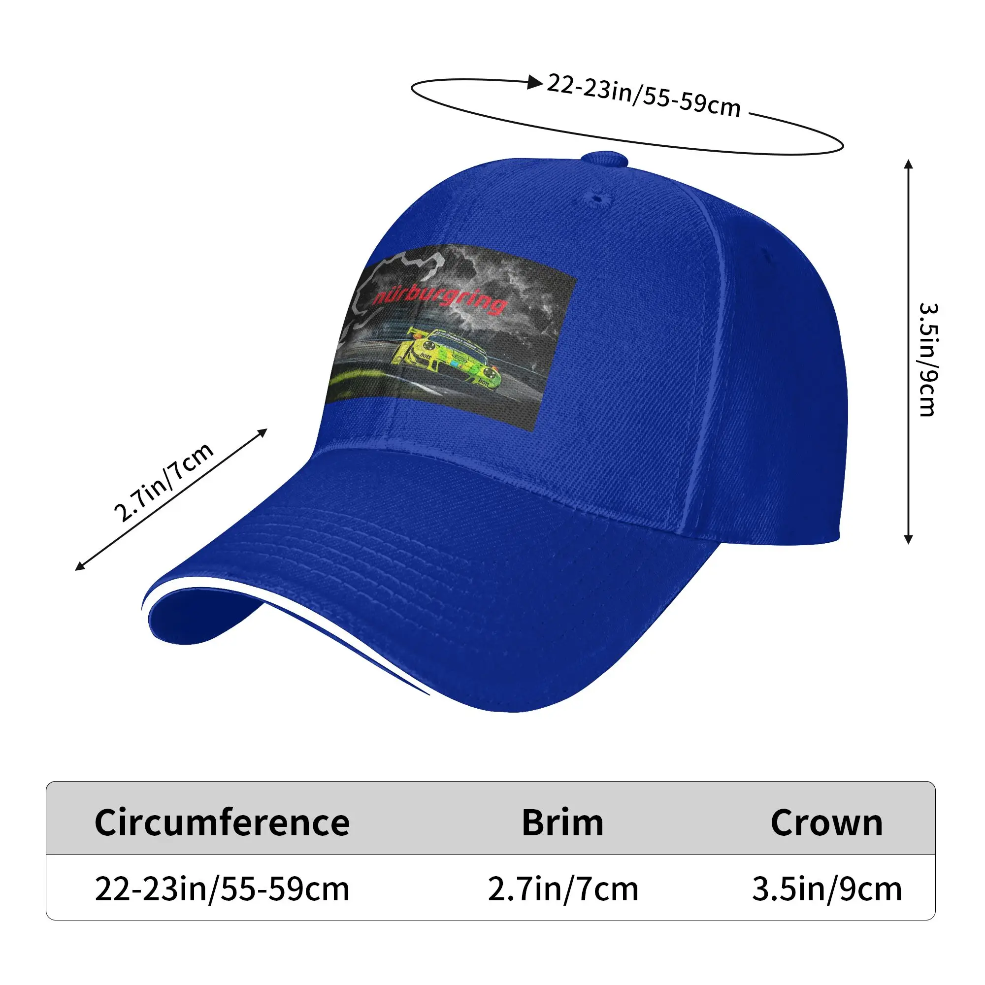 nurburgring Print Cap Casual Baseball Caps Adjustable Hat Hip Hop Summer Unisex Baseball Hats Customizable