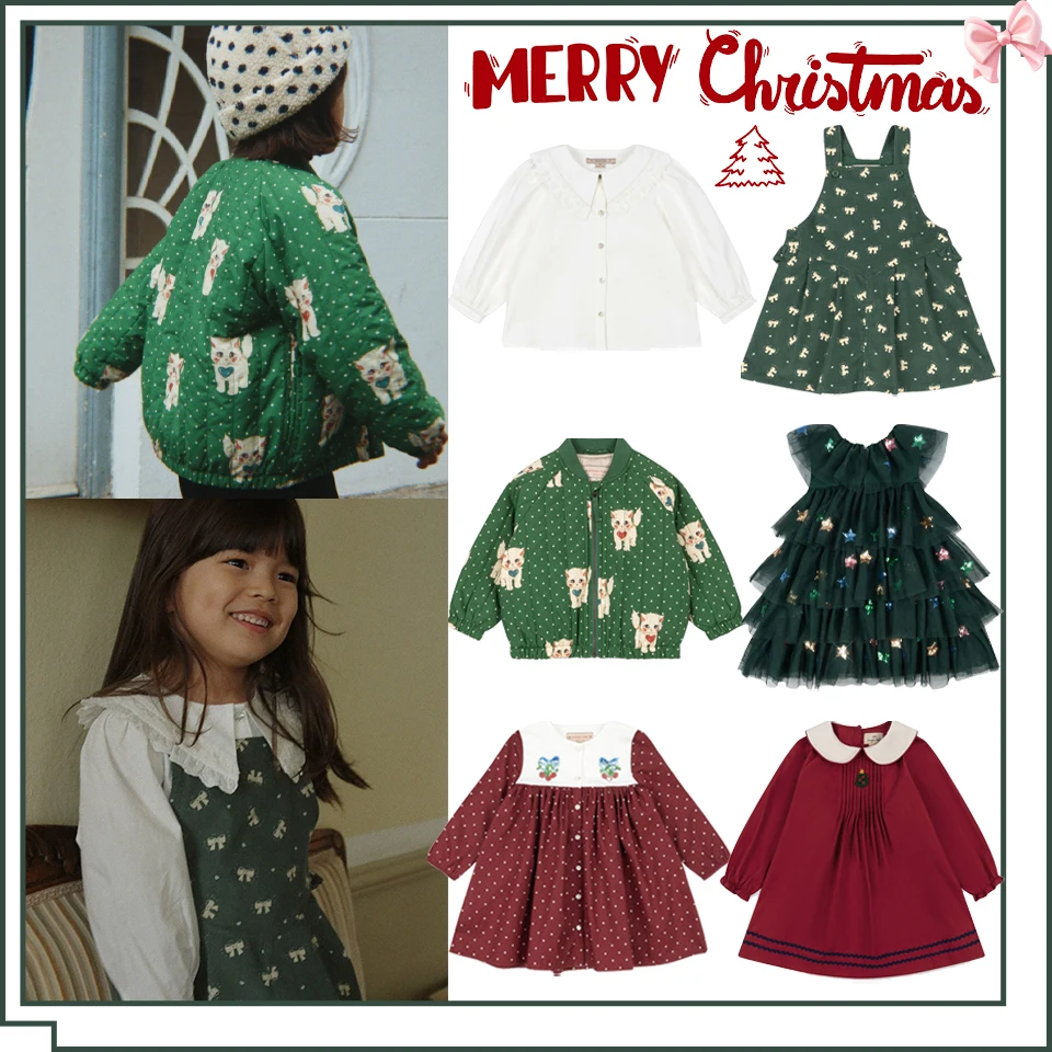 Christmas 2025 Winter Girls Warm Coats KS Girl Party Princess Dress Kid Cute White Shirt Jacket Children Carnival Party Vestidos