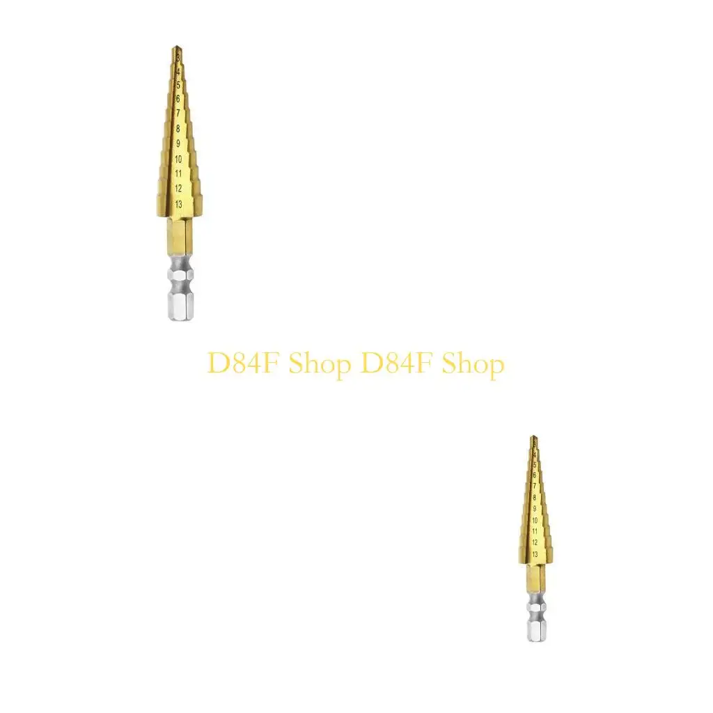 

D84F 3-13mm HSS for Titanium Coated Step Drill Bit Cone Shank Reaming Power Tool