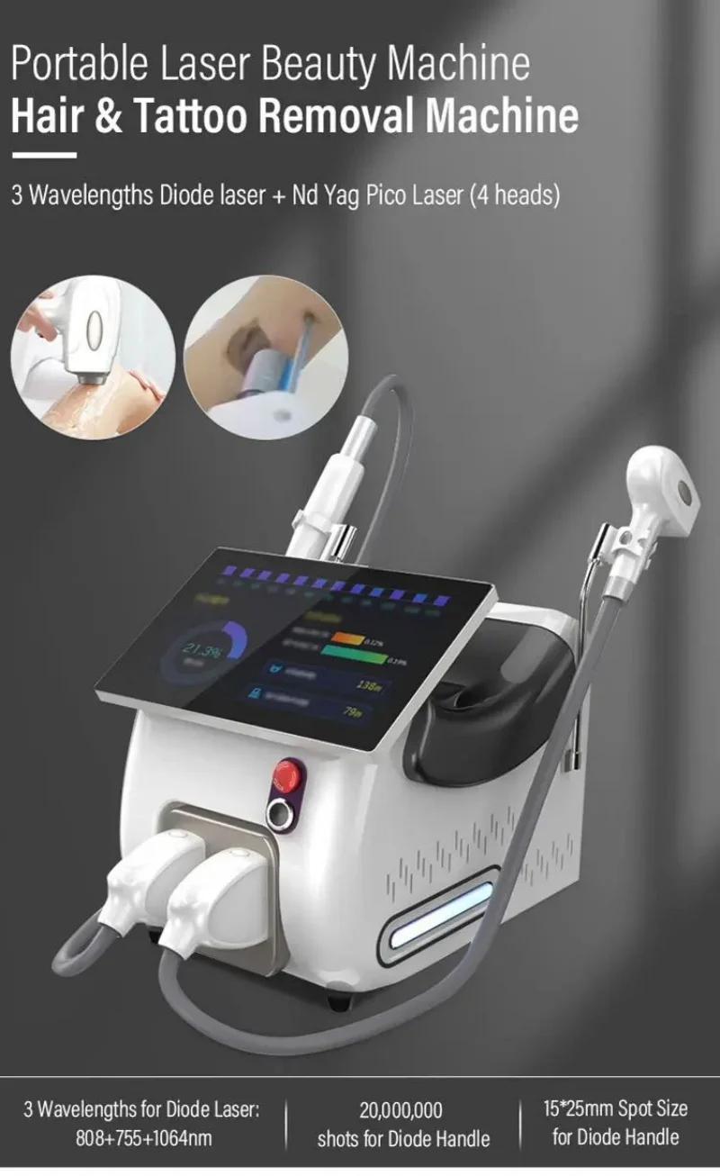 2024 2 in 1 picosecond laser 808nm diode laser 3 wavelength hair removal pigmentation removal machine