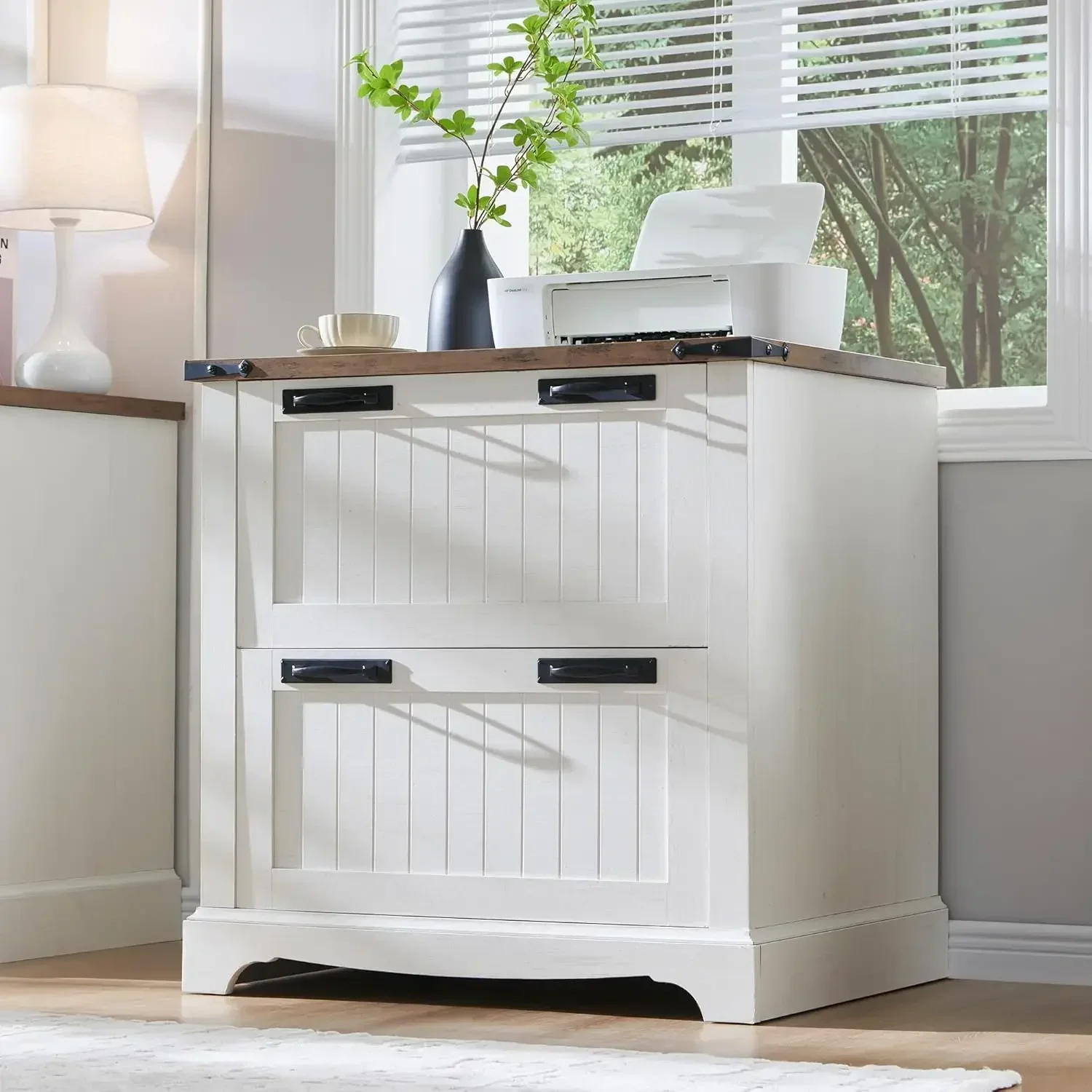 

File Cabinet , Farmhouse 30" with Hanging File Folders for A4/Letter/Legal Size Documents,Office Storage Cabinet(Antuique White)