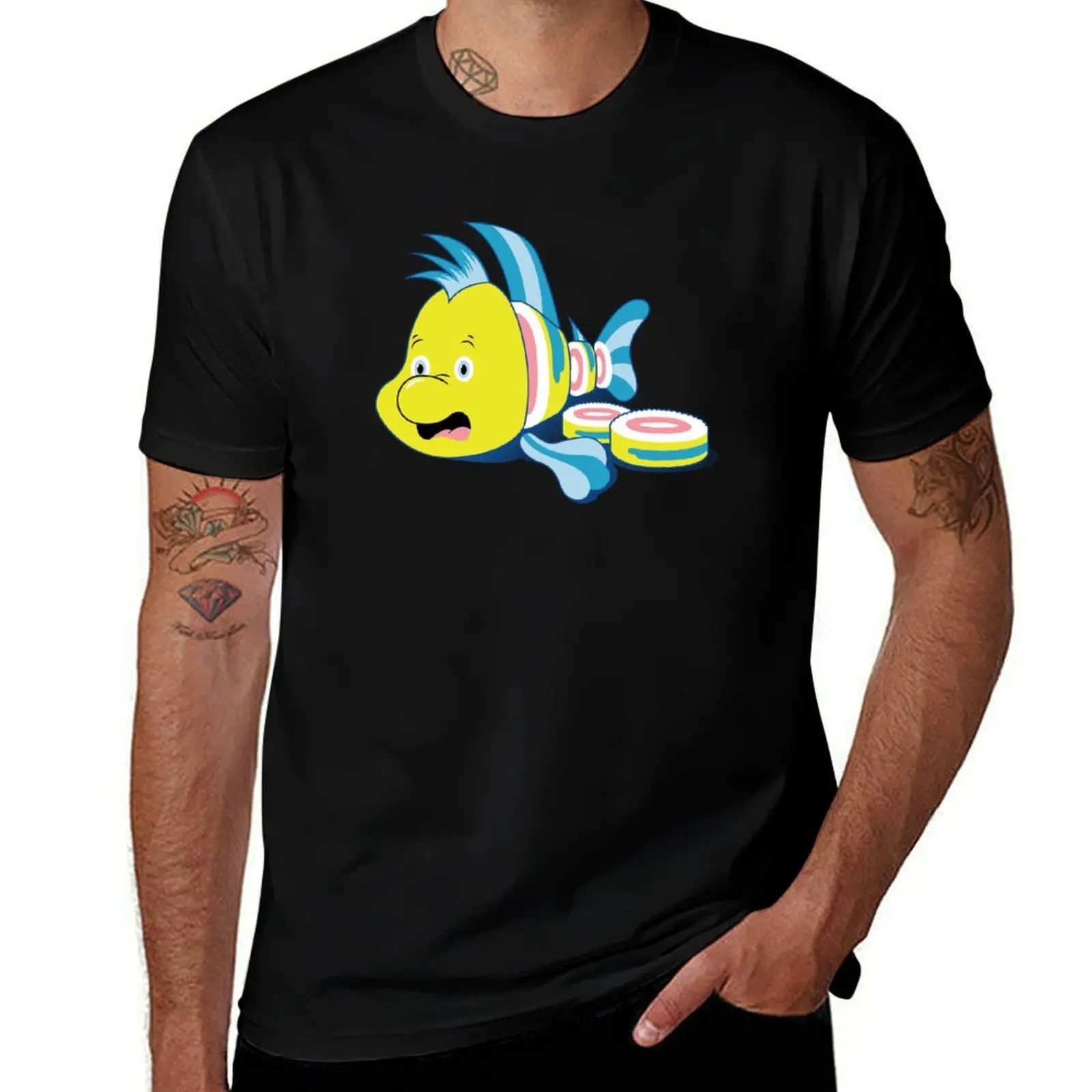 

Flounder Sushi T-Shirt Art Pattern Printed Casual Top