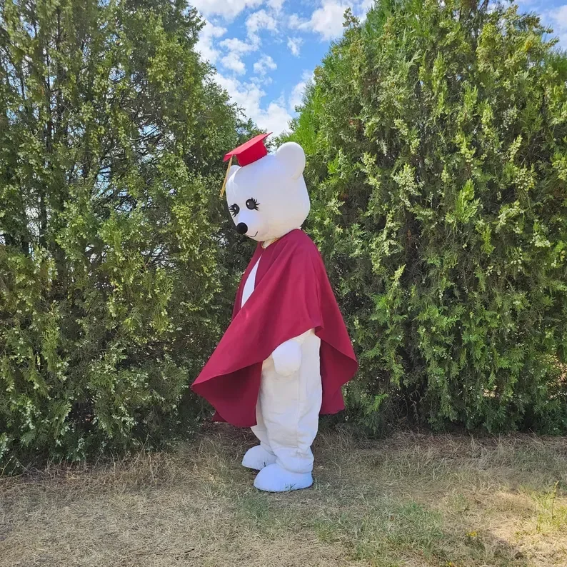 ملابس التخرج على شكل دب البكالوريوس للإعلان عن عرض أزياء حفلة كرنفال المشي - بدلة الدب