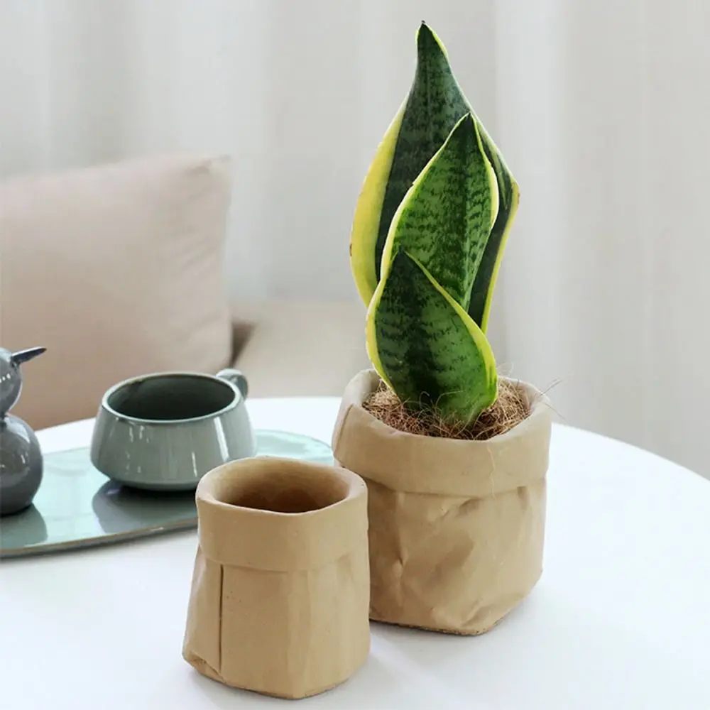 

Imitation Paper Bag Flowerpot Cement Simulated Vase Ornament Handicraft Hydroponic Flower Holder Office