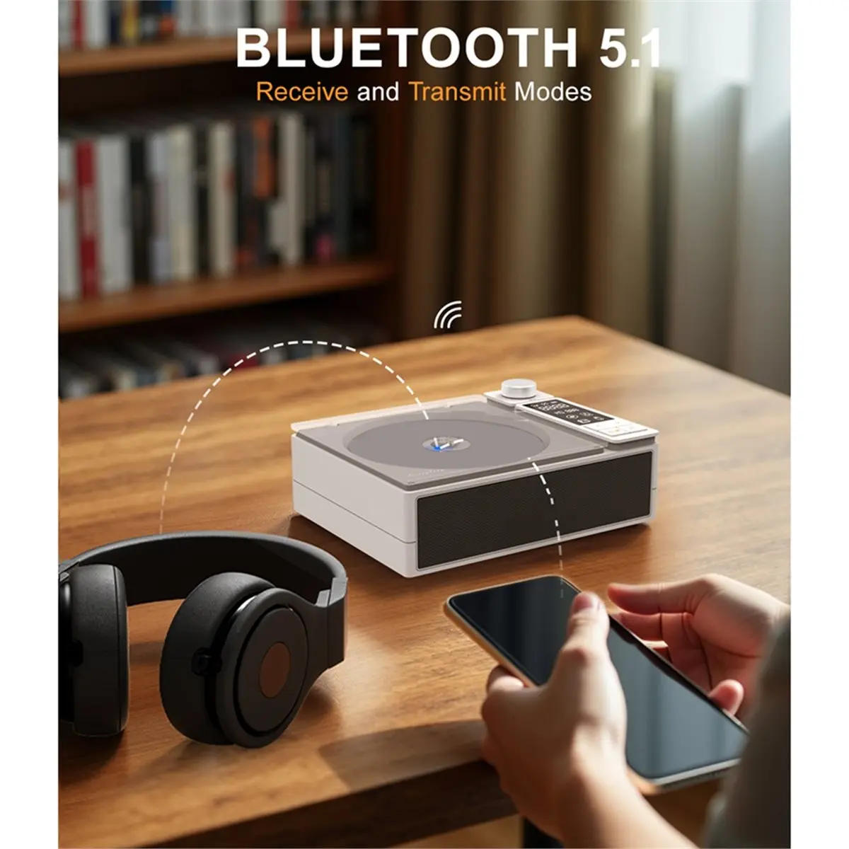 2026 Trend Multifunctional Album CD Player Retro Disc Music Machine Built-in Bluetooth Speaker HIFI Clear Sound Quality Support