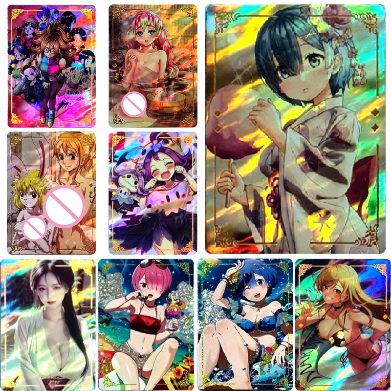 

ONE PIECE Anime Characters Nami Rem Ram DIY Homemade Loli Beauty Bronzing Game Toys Christmas Birthday Gift Collection Card