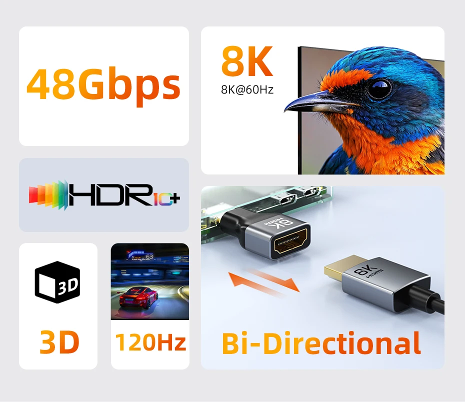 CABLETIME Mini-HDMI-Adapter Mini/Micro HDMI auf HDMI-Adapter 8K 60Hz für Raspberry Pi ZeroW Camcorder Laptop HDMI Mini-Adapter – Detail 2