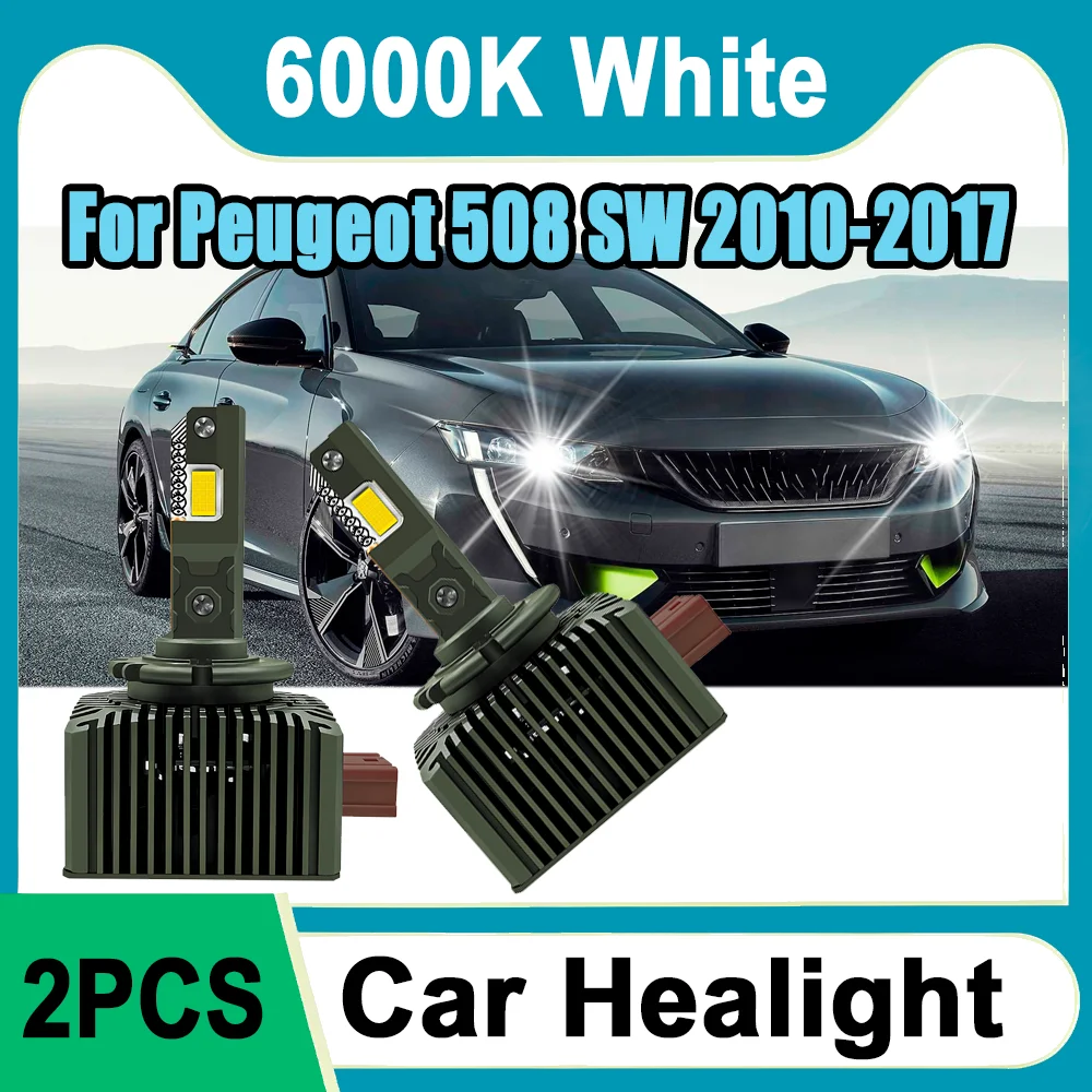 

2PCS 6000K White 30000LM LED Headlamps 120W Auto HID Xenon Lights 12V For Peugeot 508 SW 2010 2011 2012 2013 2014 2015 2016 2017