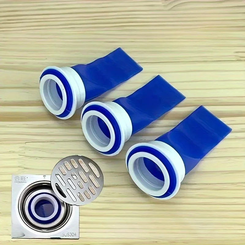 Floor Drain Core, Drain Backflow Preventer Adjustable Silicone Sink Drain Trap,Blue Sink Anti-Clog Filter,Suitable for Bathroom
