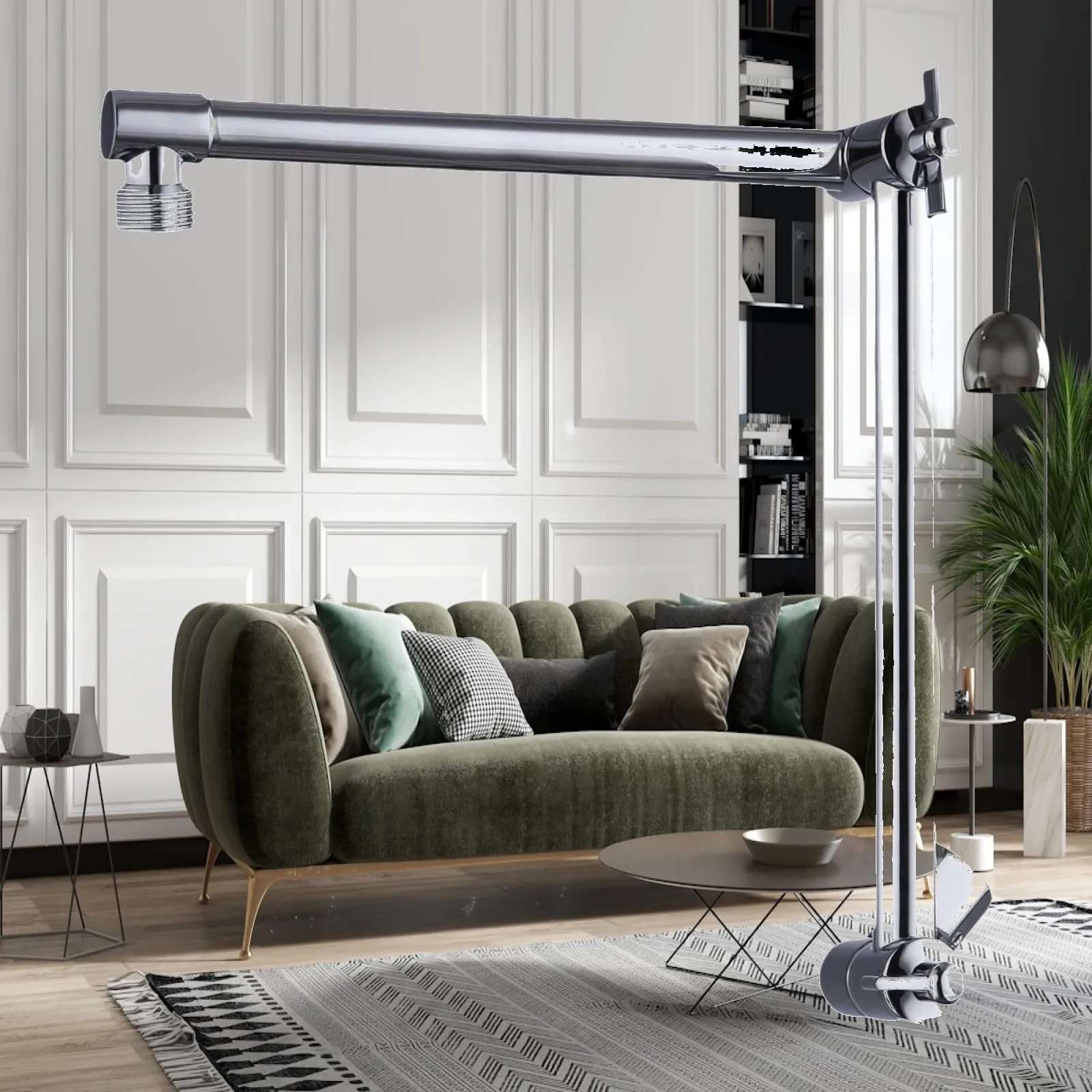 Anti Leak Adjustable Shower Arm Extender with G1/2 Universal Mount for Big Panel Rain Head in Bathroom