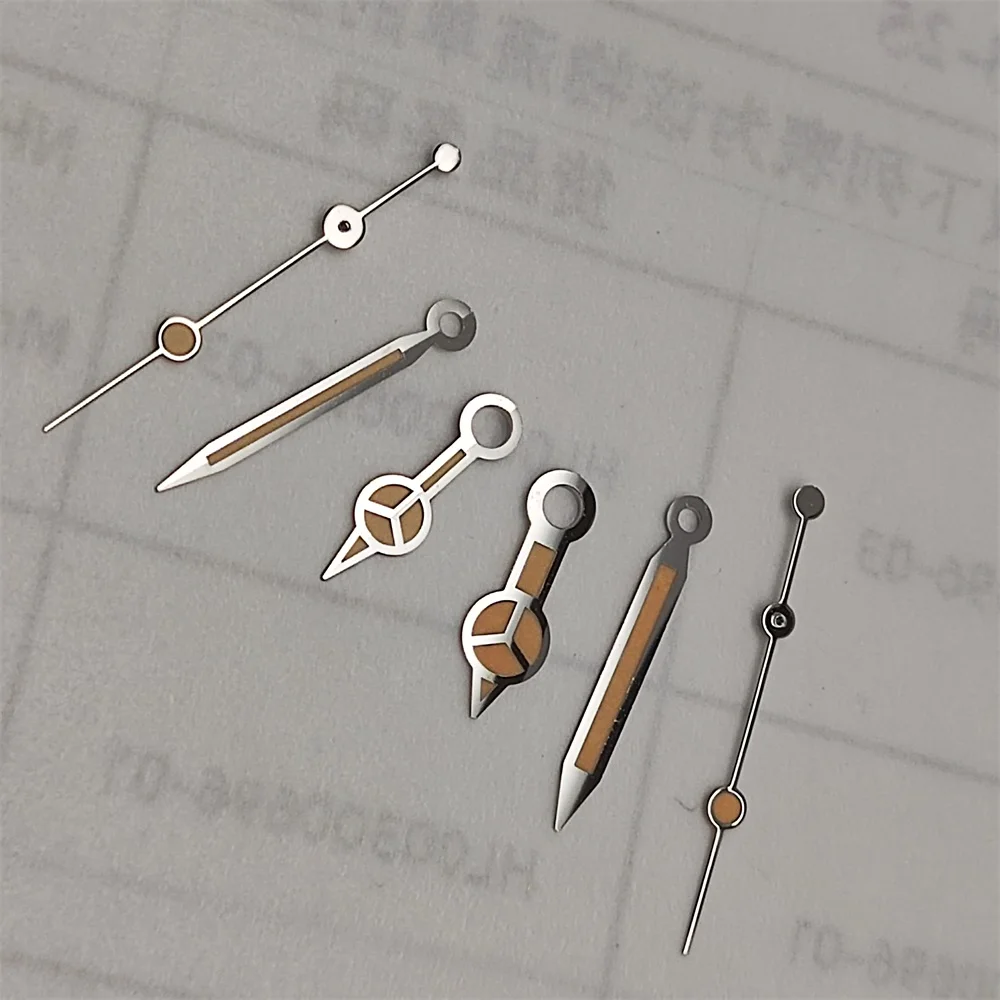 NH35 ساعة برتقالية الأيدي ساعة عتيقة إبرة مع مؤشر دقيق أخضر مضيء لملحقات ساعة الحركة NH34 NH35 4R 7S #3