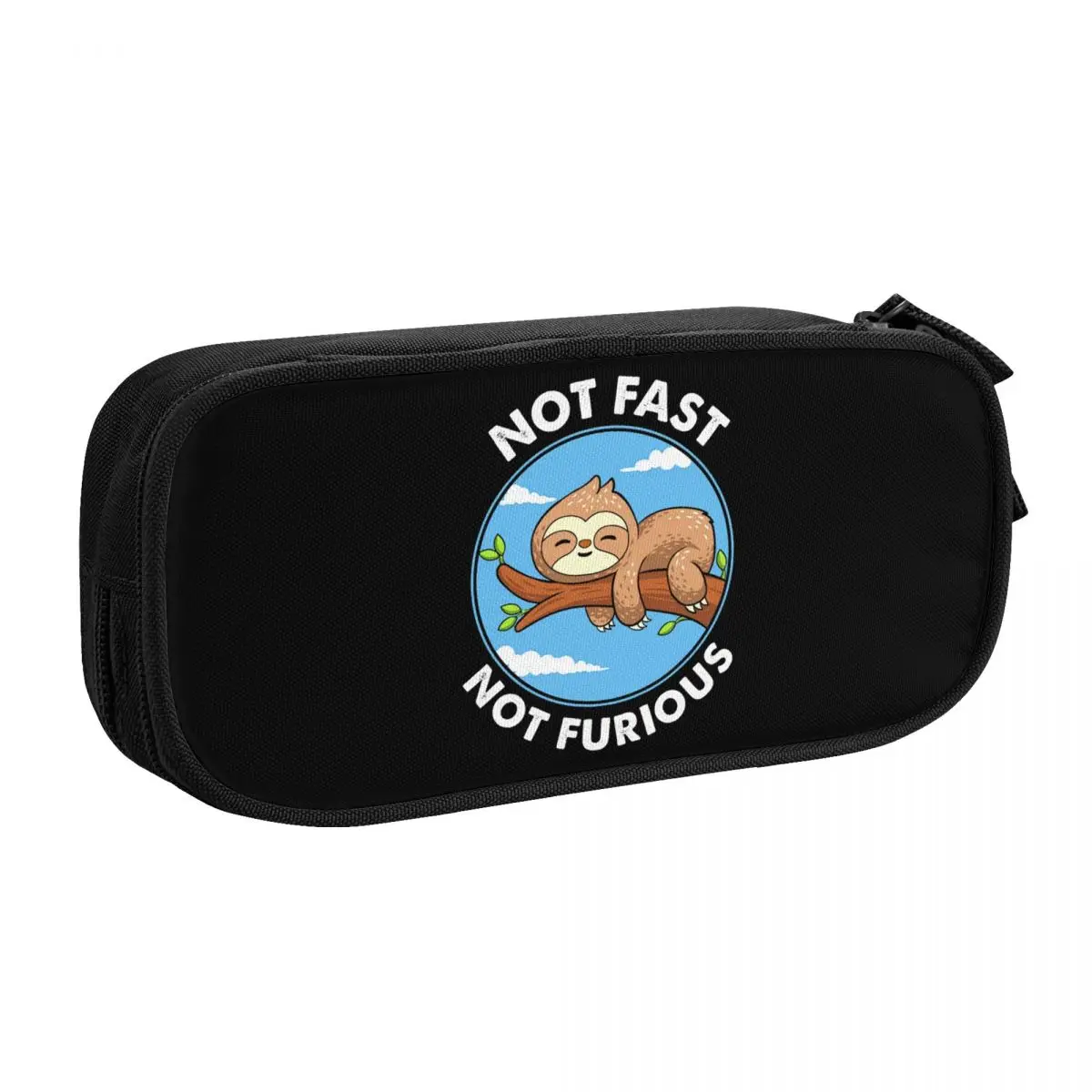Custom Cute Sloth Not Fast Not Furious Cute Pencil Cases Boy Girl Large Capacity Pencil Pouch Students Stationery