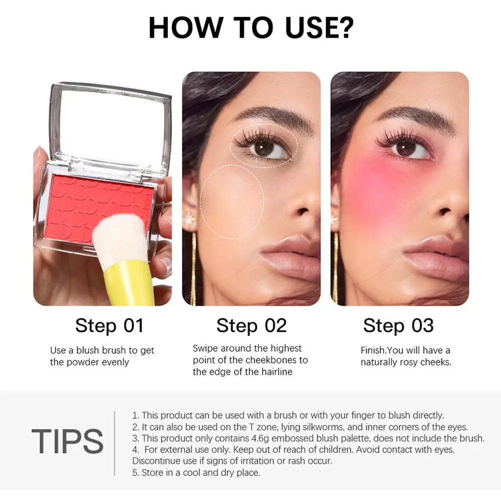 Matte Embossed Rosy Blusher High Pigmented Face Contouring Makeup_voghion.com