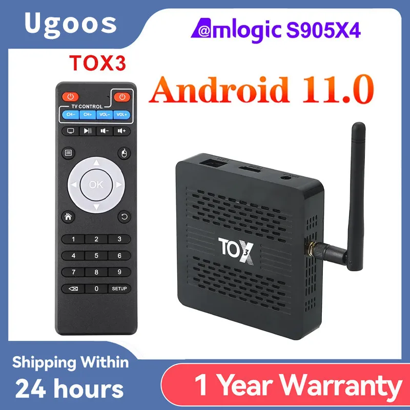 

Ugoos TOX3/TOX3 Lite TV Box Android 11 Amlogic S905X4 Set Top Box 2.4G/5G BT4.1 Support MP3 AAC WMA RM FLAC Smart Box TV