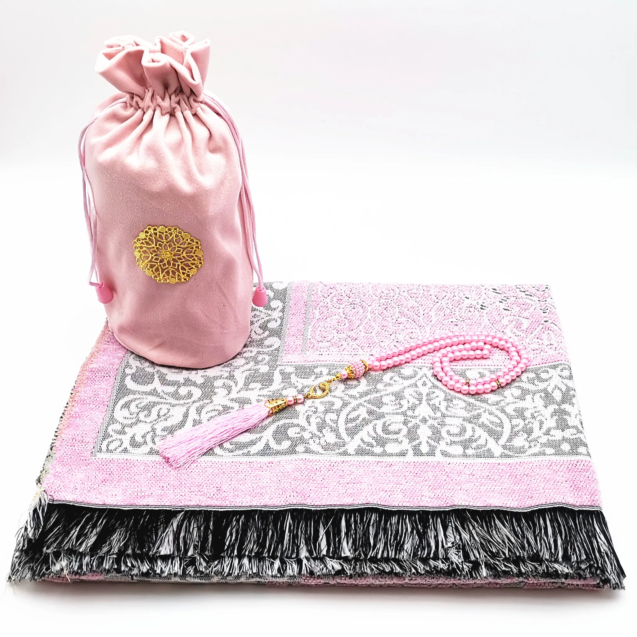 Travelling Prayer Mat Muslim Pray Rug With Tasbih and Gift Bag For Men And Women