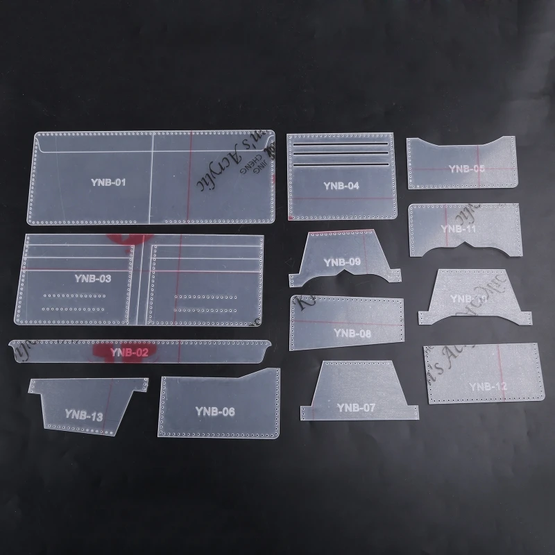 

Q0KE кошелек DIY шаблоны трафареты 13 шт. кожаные формы для рукоделия набор шаблонов бумажник для рукоделия товары для рукоделия