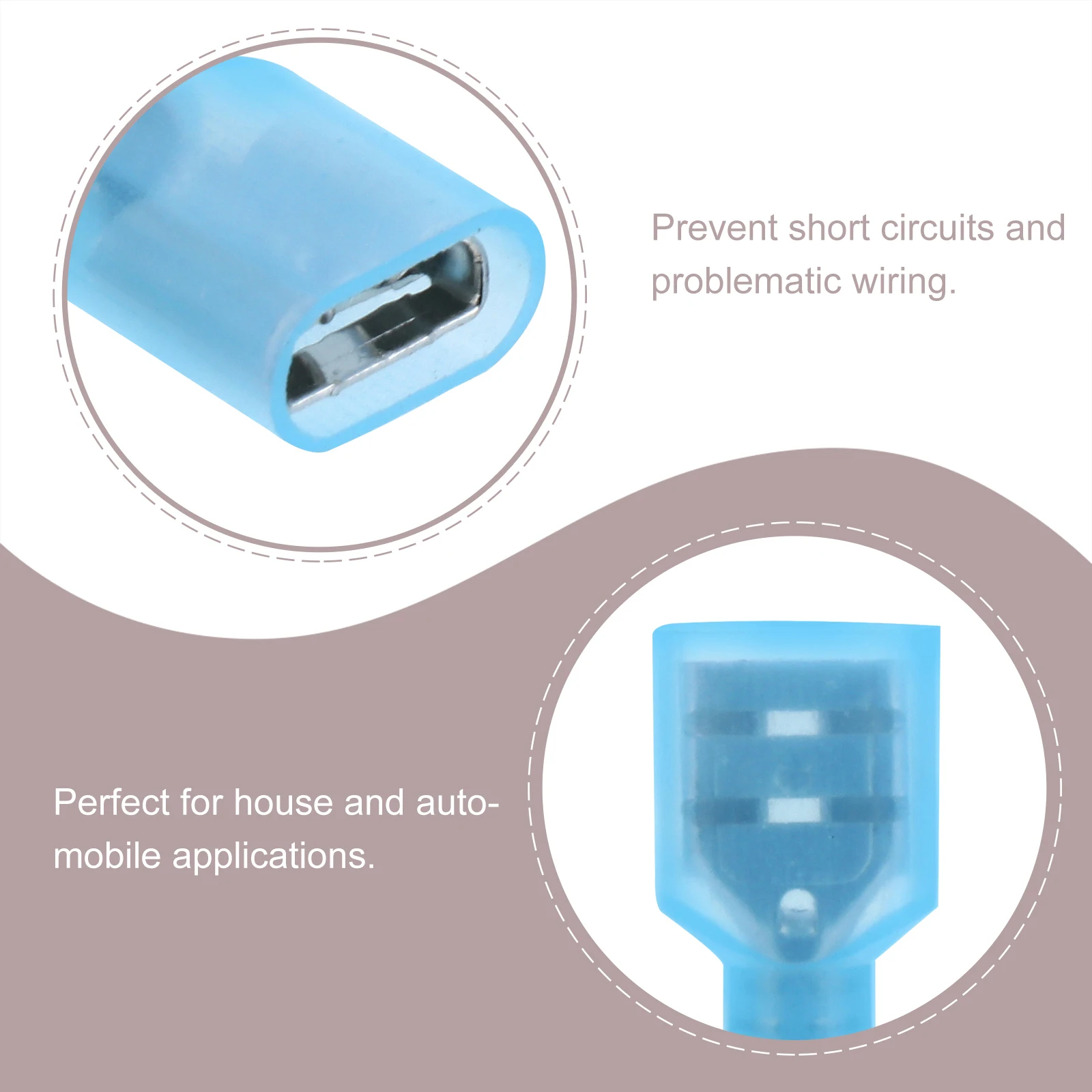 

150Pcs Insulated Spade Terminal 16-14 Awg Thick Tinned Brass Crimp Connector for Automotive Home Wiring Quick Disconnect Nylon