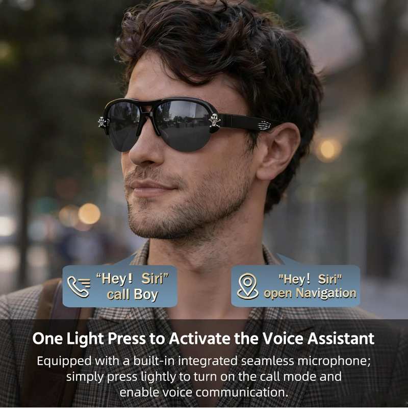 

2026 Bluetooth AI Smart Glasses For Driving Navigation High-definition Anti Uv Sports, Wifi Sound Quality And Long Battery Life