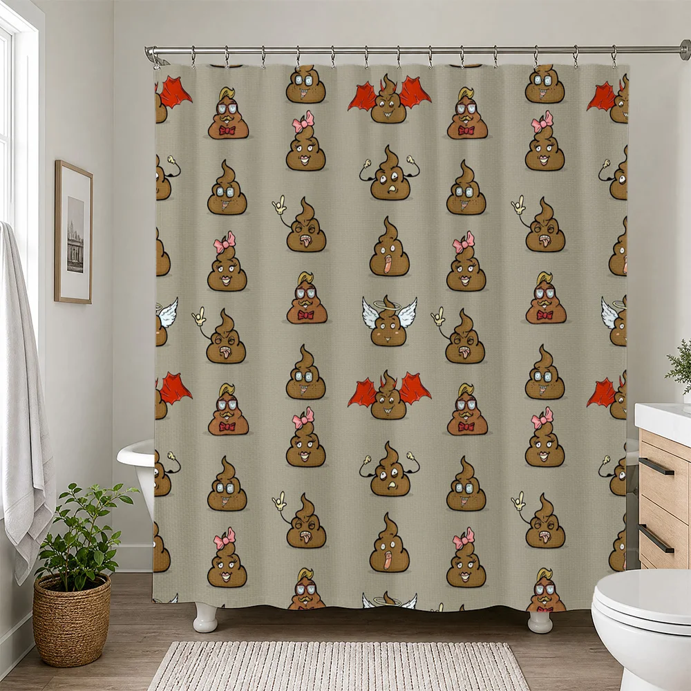 Cute Waterproof Shower Curtain Funny Cartoon Character Bathroom Liner Novelty Decor for Kids Teens Fun Shower Curtain Curtain Ba