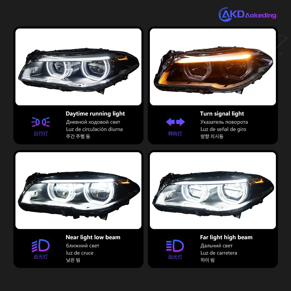 Headlights For BMW F10 F18 2011-2017 Car автомобильные товары 12V H7 LED DRL Hella Xenon Lens Hella F11 530 M5 Tools Accessories