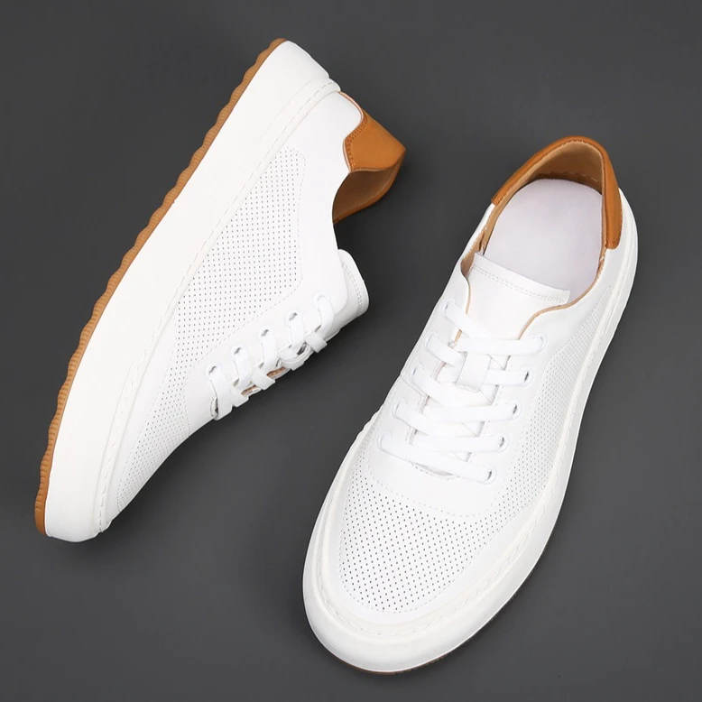 

Кожаная повседневная обувь. Летняя повседневная обувь с открытыми отверстиями. Мужская мягкая подошва. Мягкая поверхность. Модные и универсальные мужские туфли для досок.