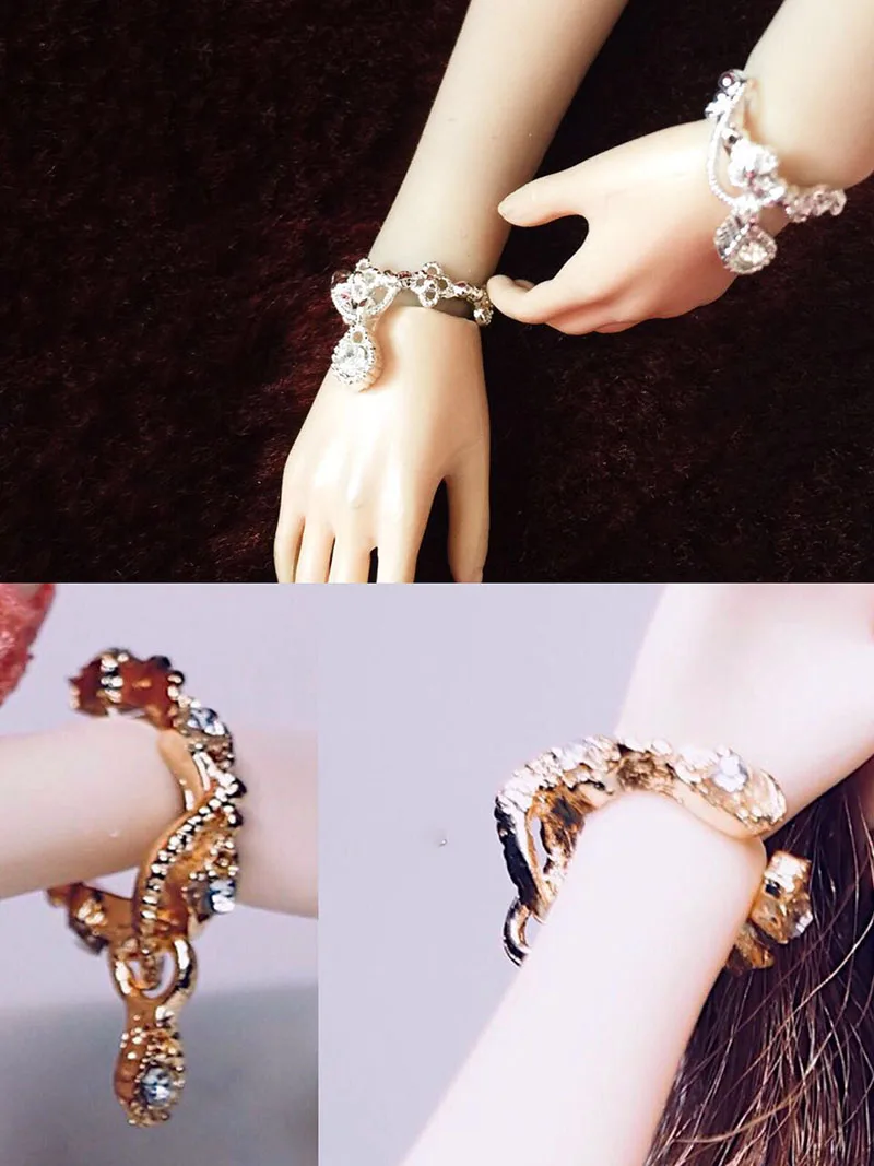 1/6 Bracelet Accessories Fashion Women Metal Wristband Openwork Leaves Star Decoration Bangles For 12