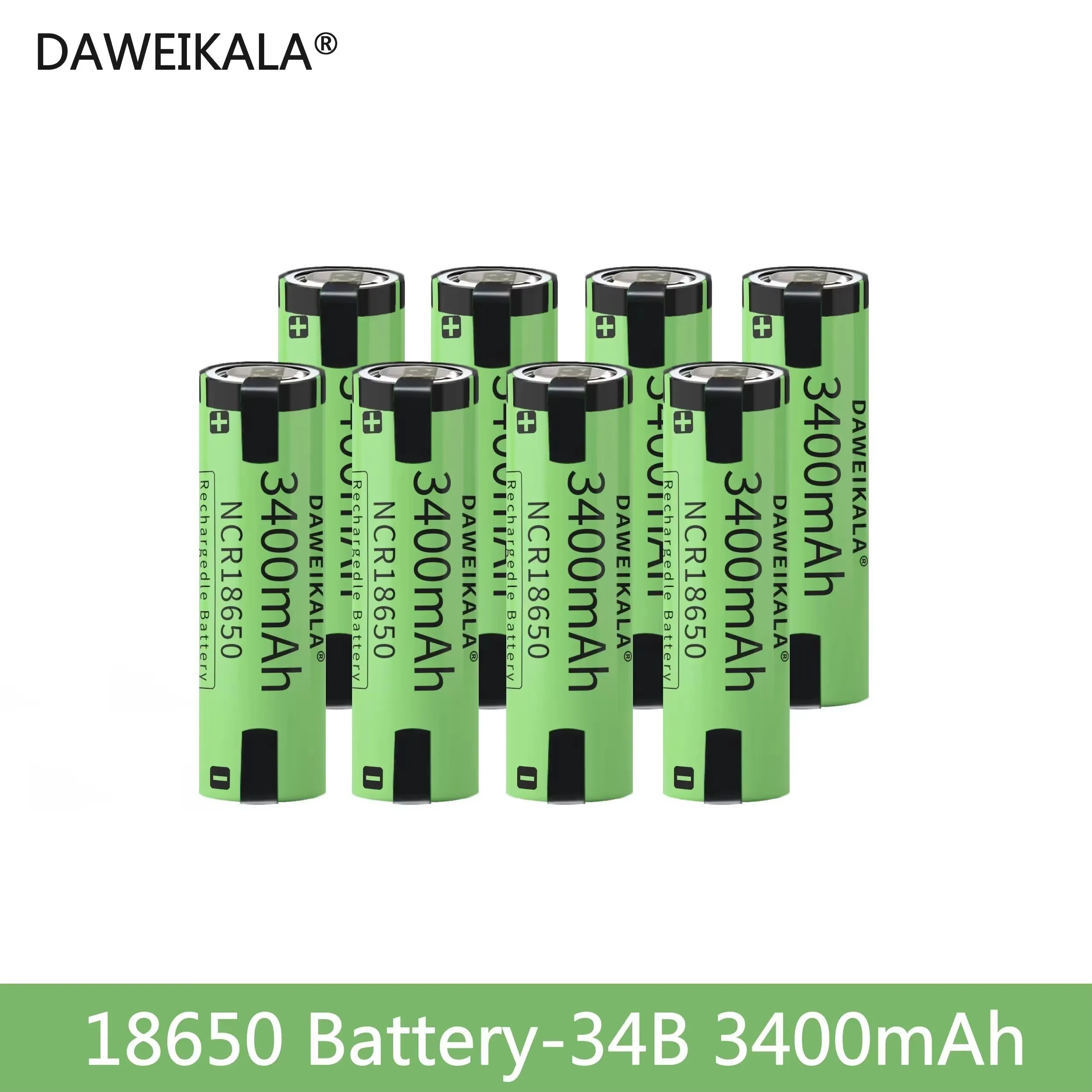 

18650B 3400 мАч 3,7 В литий-ионный аккумулятор 100% оригинал + никелевая полоса DIY Высокопроизводительный аккумулятор для фонарика/электрического велосипеда/банк питания