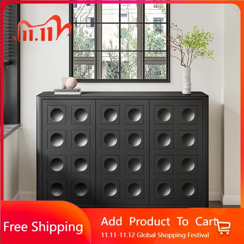 

Curio Black Living Room Cabinet Simple Nordic Solid Wood Living Room Cabinets Storage Retro GabineteFashion Unique Furniture