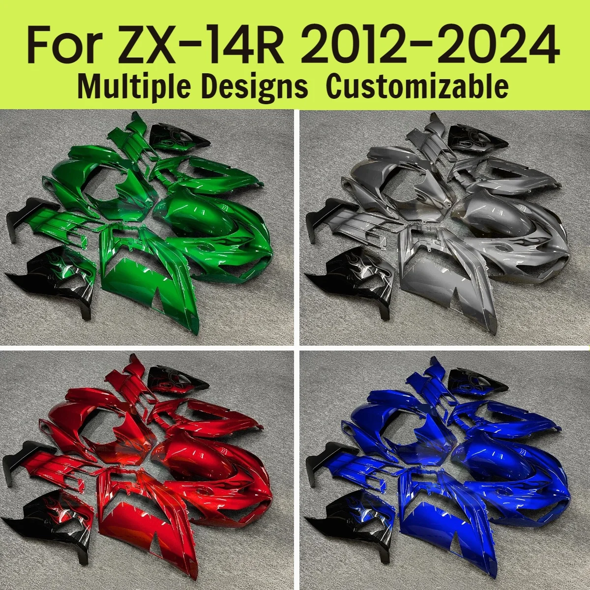 

Комплект обтекателей для мотоцикла Kawasaki ZX 14R 2012-2024, обтекатели ZX14R 12-24, литые из АБС-пластика