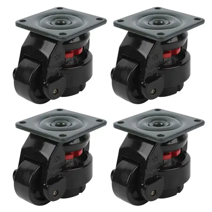 4Pcs GD-60F Level Adjustment Caster Heavy Duty Industrial Roller Wheel Leveling Caster Wheel For Vending Machine Heavy Equipment