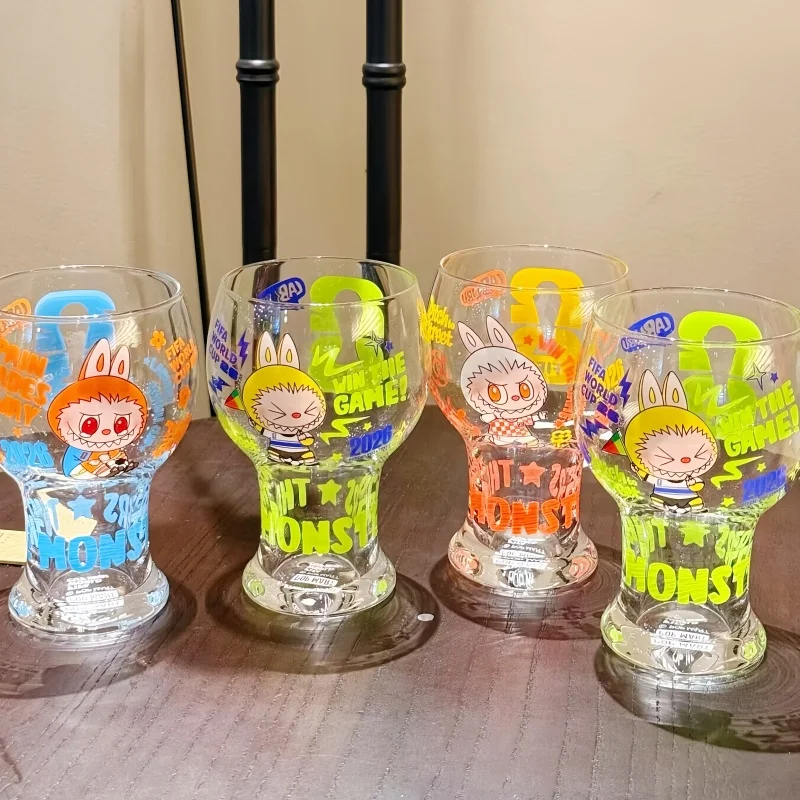

Genuine The Monsters X Fifa Series Glass Cup Series Blind Box Cute Football Labubu Glass Home Decor Ornaments As Gift For Fans