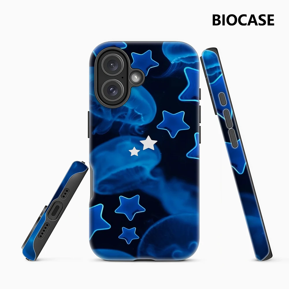 

Чехол для телефона Blue Jellyfish & Stars IPhone 17 Must-Haves для IPhone 17, 16, 15, 14, 13, 12, 11 Pro Max Plus, двухслойная задняя крышка