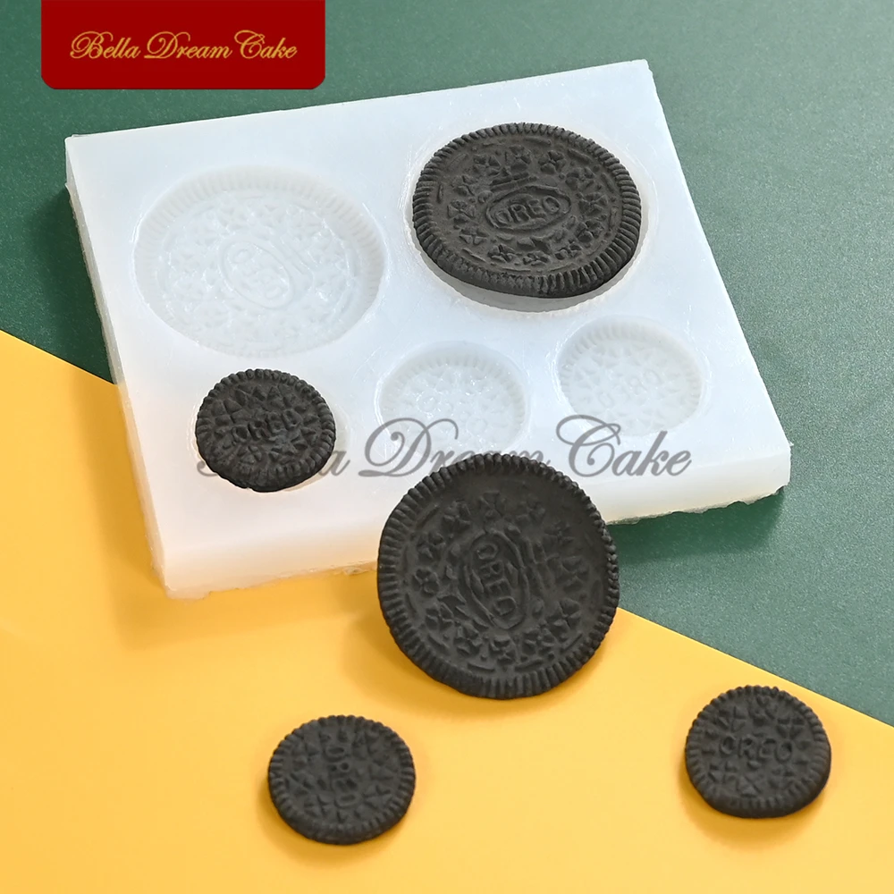 3D Mini Cream-filled Cookies Design Silicone Mold Biscuit Fondant Chocolate Mould DIY Clay Model Cake Decorating Tools Bakeware