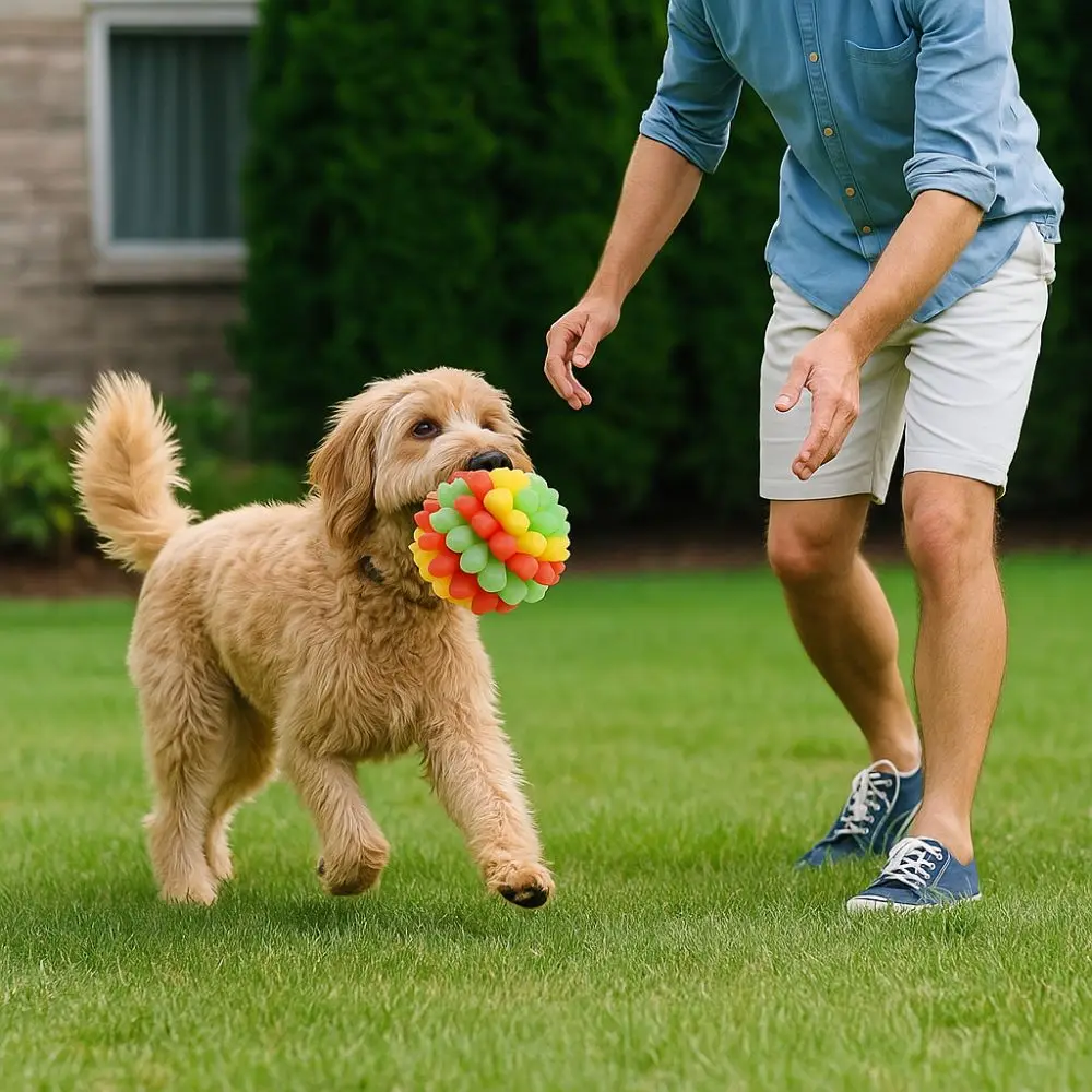 

Multifunctional Bite Resistant Dog Elastic Ball Toy High Elastic TPR Pet Chewing Toy Colorful Interactive Dog Toy For Dogs Cats