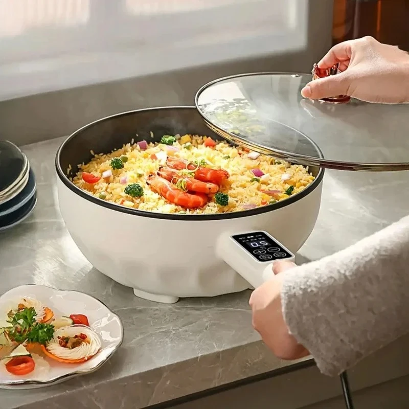 

MultiFunction Electric Cooking Pot, NonStick Electric Fryer and Steamer for Home Use, Compact Cooker, Quick Meal Appliance