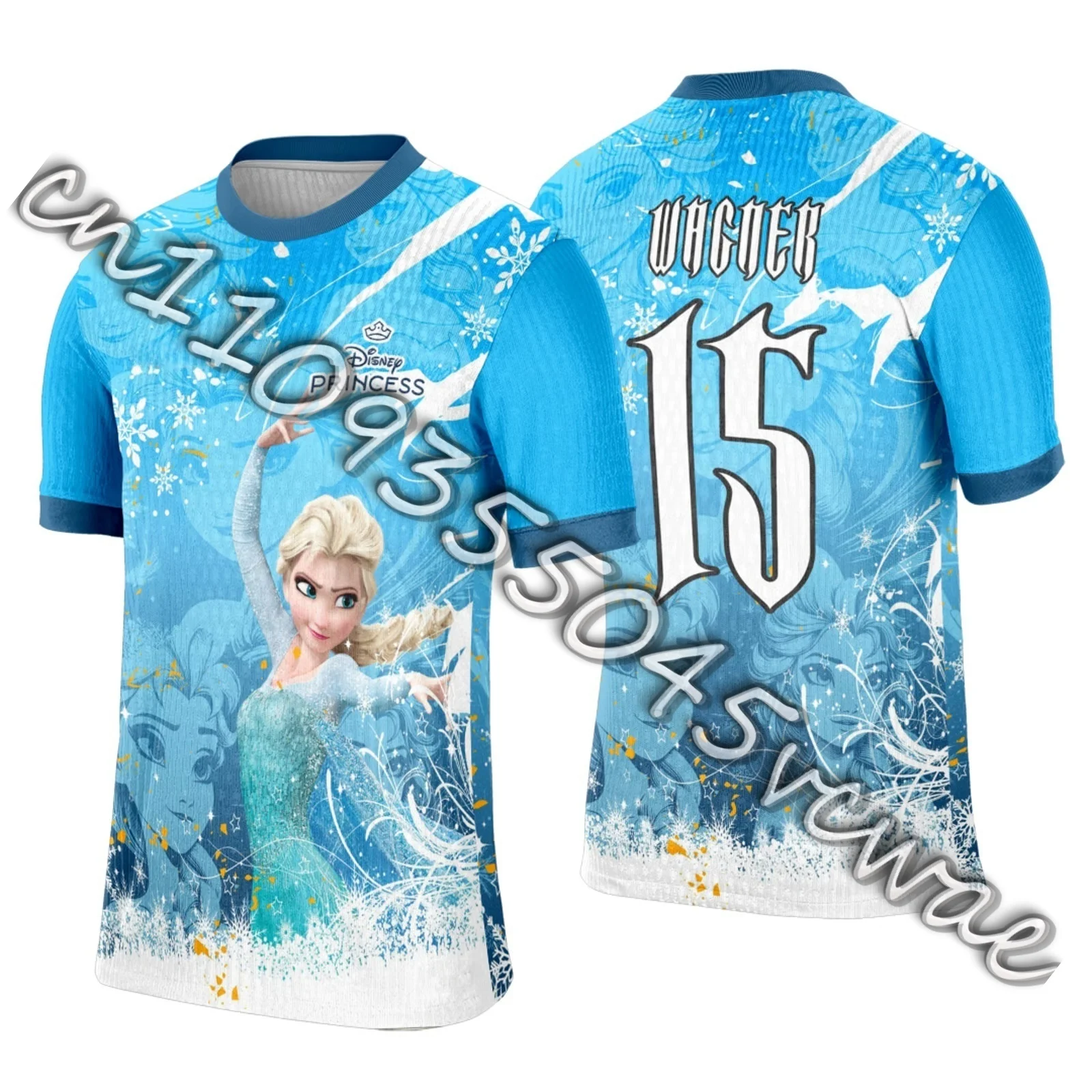 

Новые летние спортивные футболки из серии Disney Movie Frozen с 3D-принтом, мужские и женские футболки, повседневные топы 2026